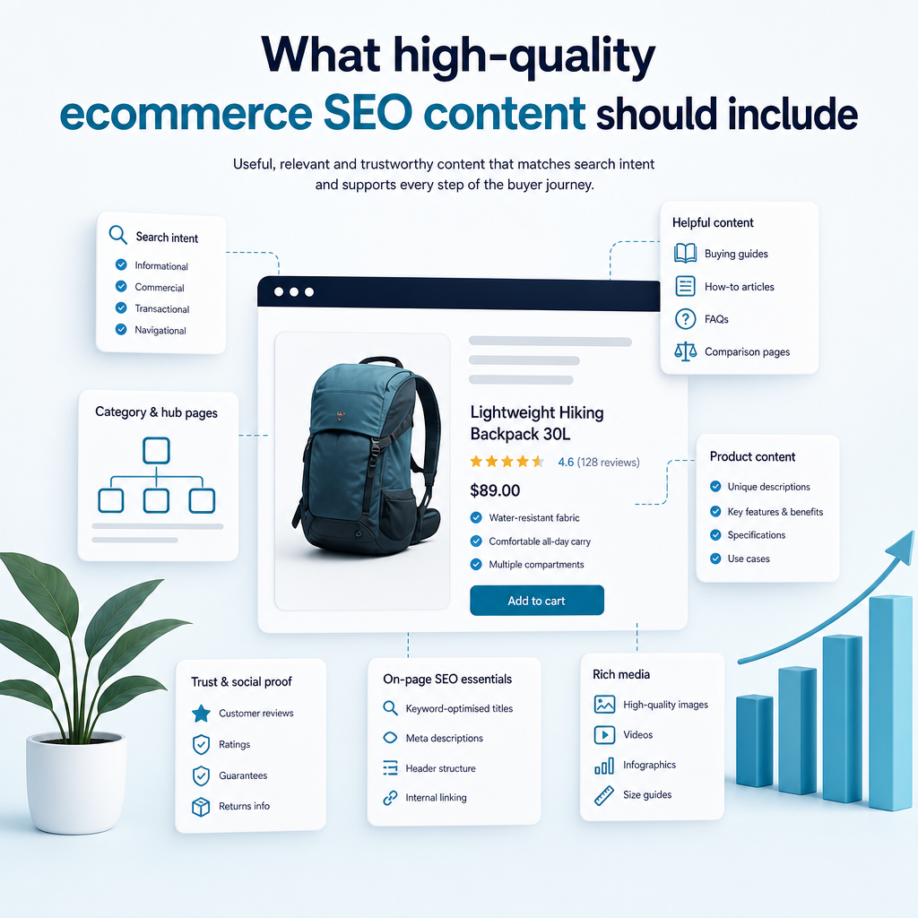 What high-quality ecommerce SEO content should include