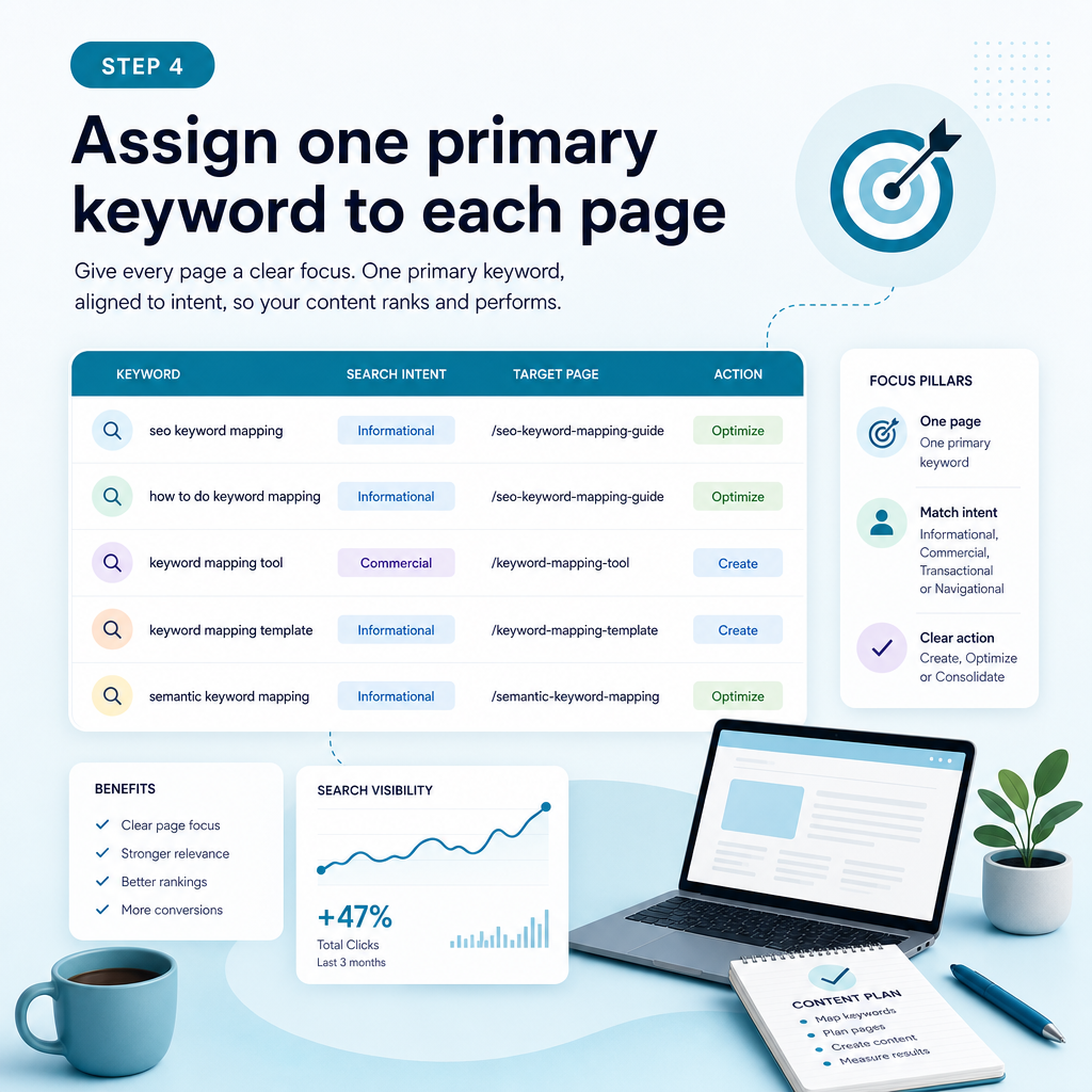 Step 4: Assign one primary keyword to each page