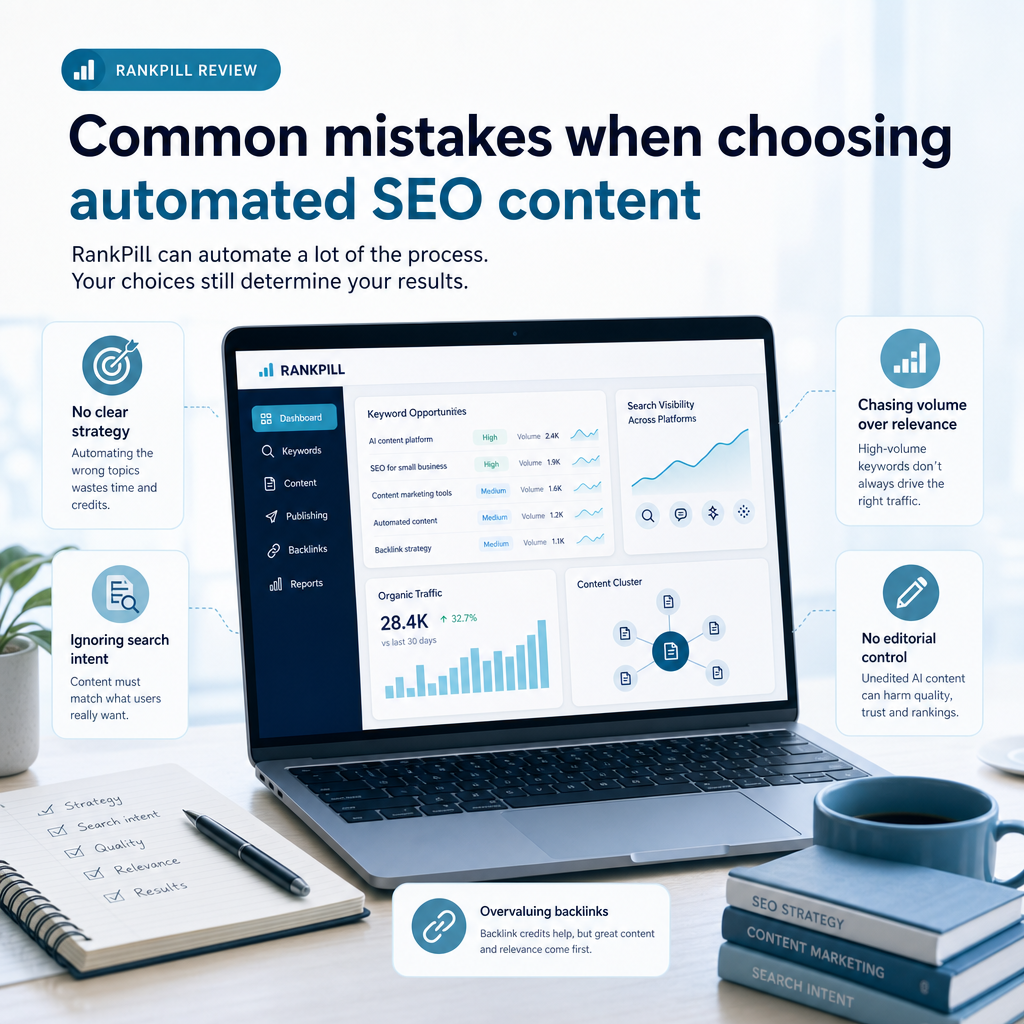 Common mistakes when choosing automated SEO content