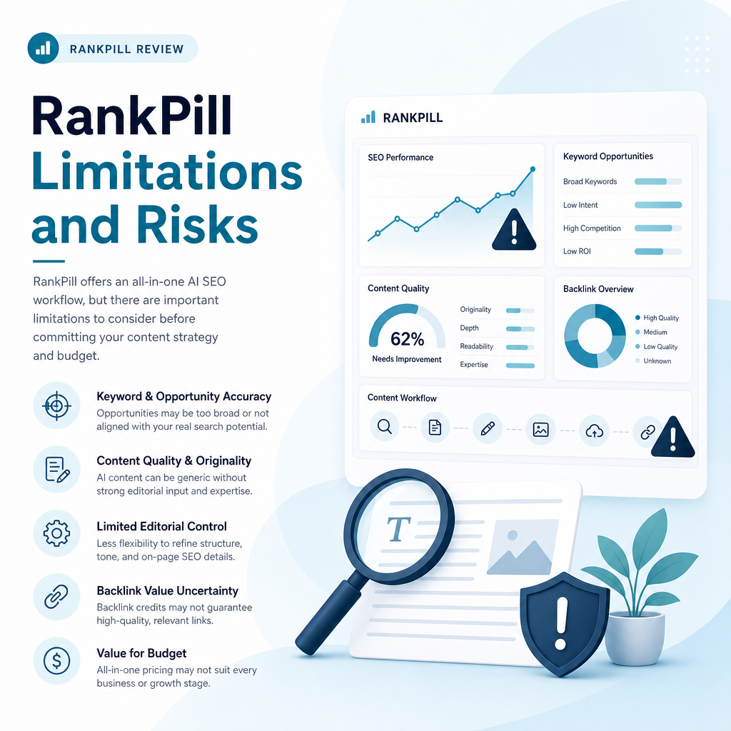 RankPill limitations and risks