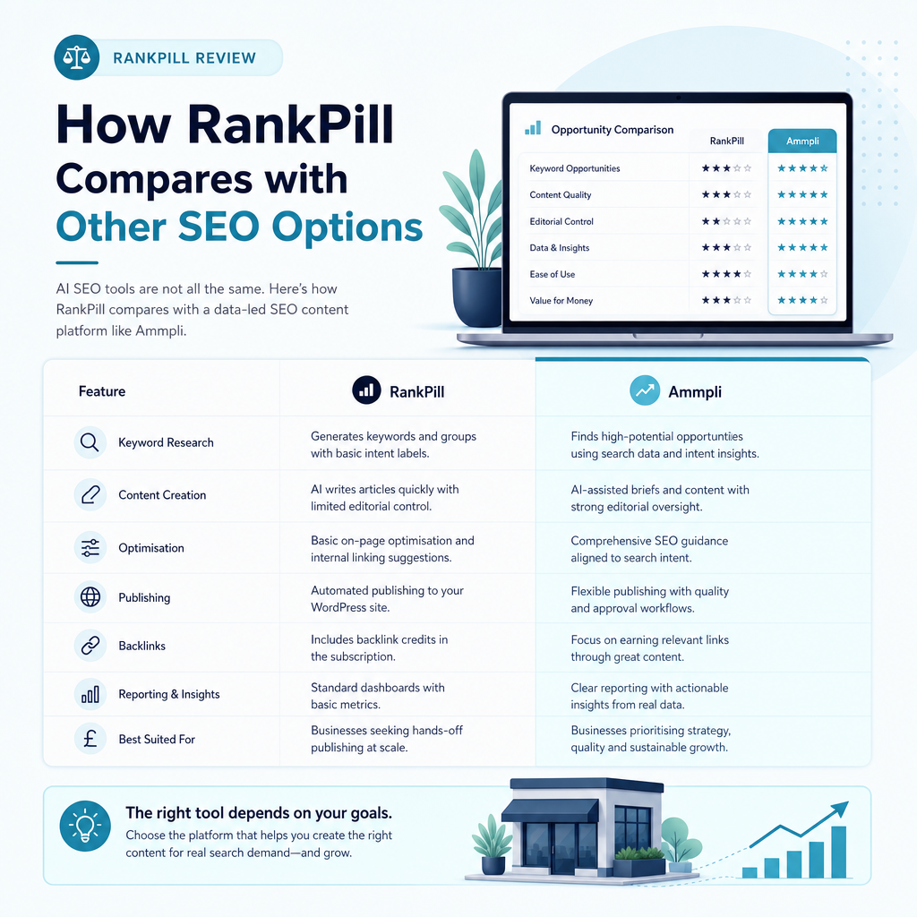 How RankPill compares with other SEO options