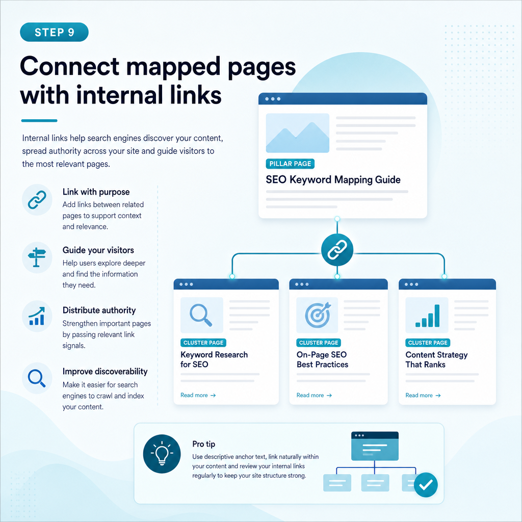 Step 9: Connect mapped pages with internal links